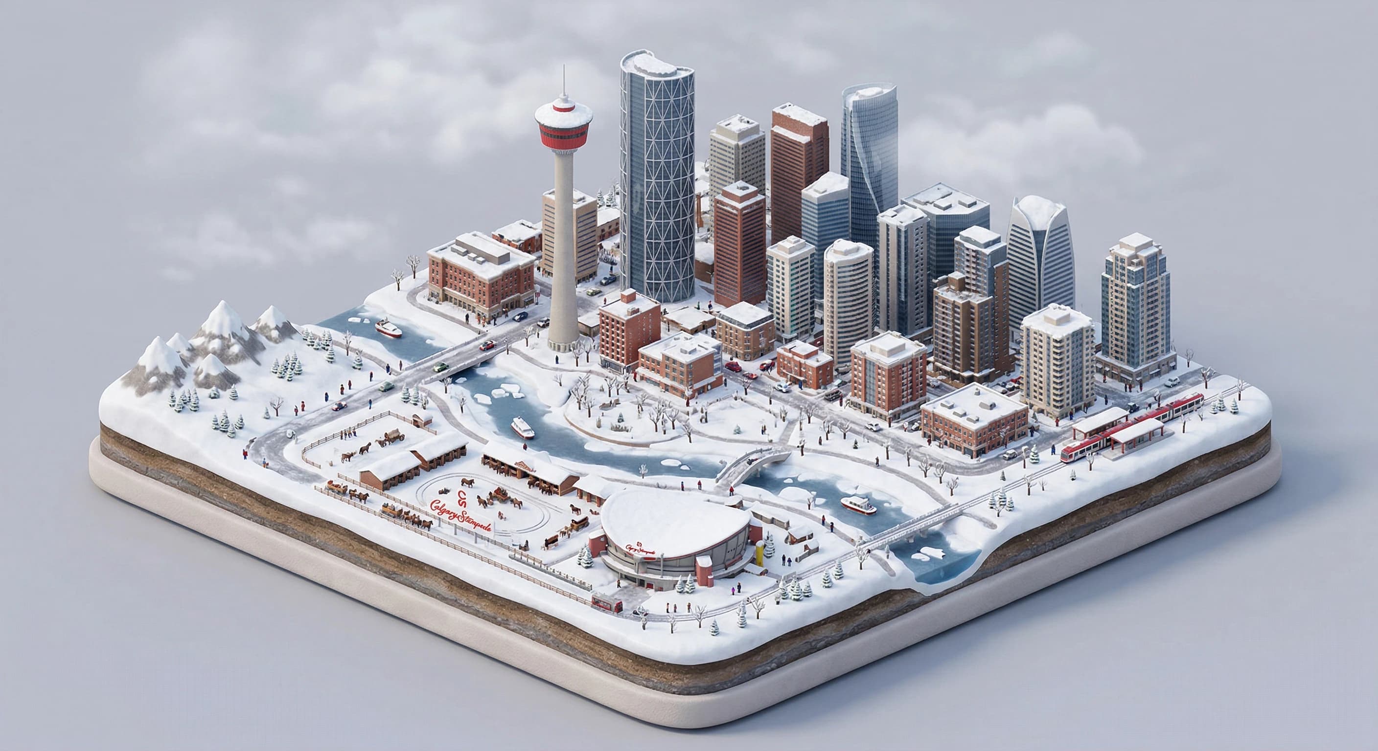 Calgary isometric illustration