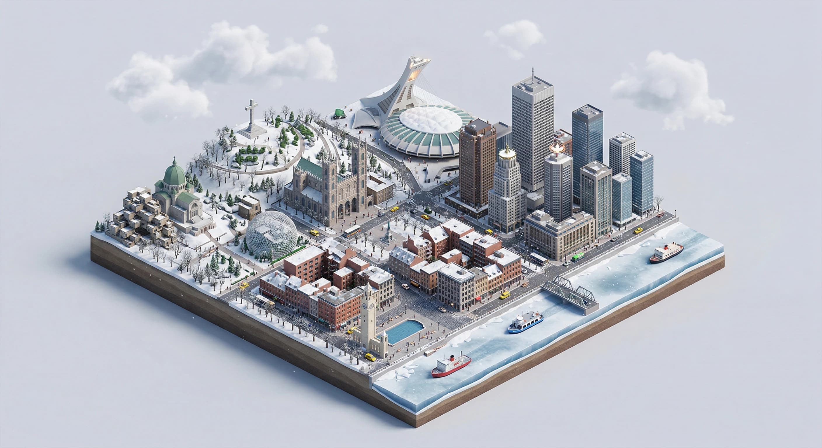 Montreal isometric illustration